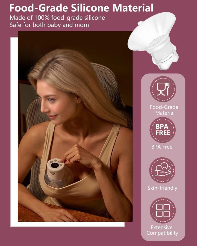 BDICOVE 6 قطع إدخال فلانج سيليكون محدث 13 مم متوافق مع Momcozy/Medela/Spectra/Eufy/Lansinoh/TSRETE/Elvie/NCVI/Paruu مضخة الثدي، لفلانج/درع 24 مم، جزء بديل أساسي للرضاعة الطبيعية - Image 5